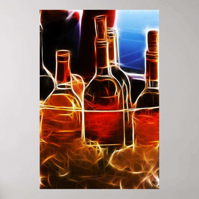 Poster de garrafa de vinho (Frente)