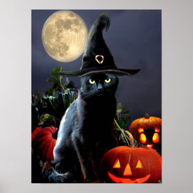 Poster de gato bonitinho do Halloween (Frente)