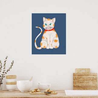 Poster de Gato Branco e Laranja