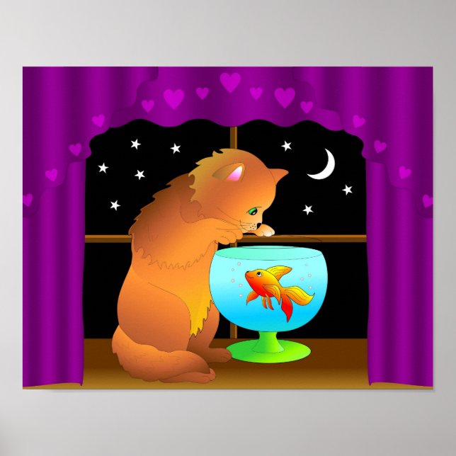 poster de gato curioso (Frente)