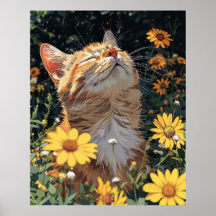 Poster de Gato de Anime - Ilustração de Gato Bonit