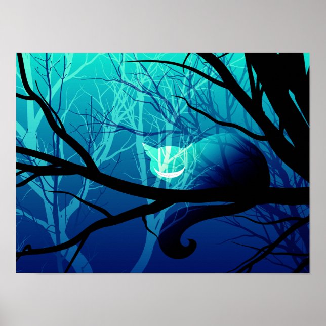Poster de Gato de Cheshire - Azul (Frente)