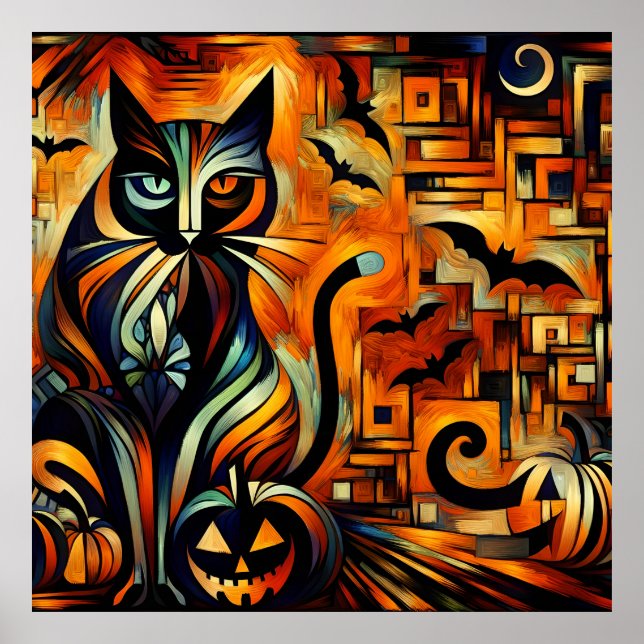 Poster de Gato de Cubismo (Frente)