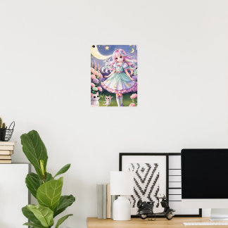 Poster de Gato de Mágica e Espírito - Kawaii Stard