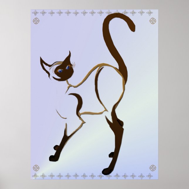 Poster de Gato de Siamese Ortoado (Frente)