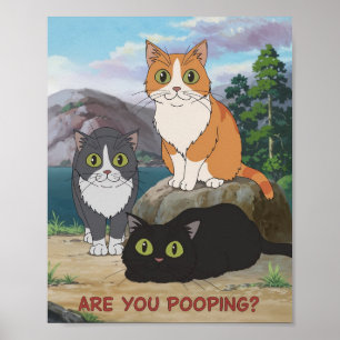 Poster de Gato Engraçado   Você Está Fazendo cocô?