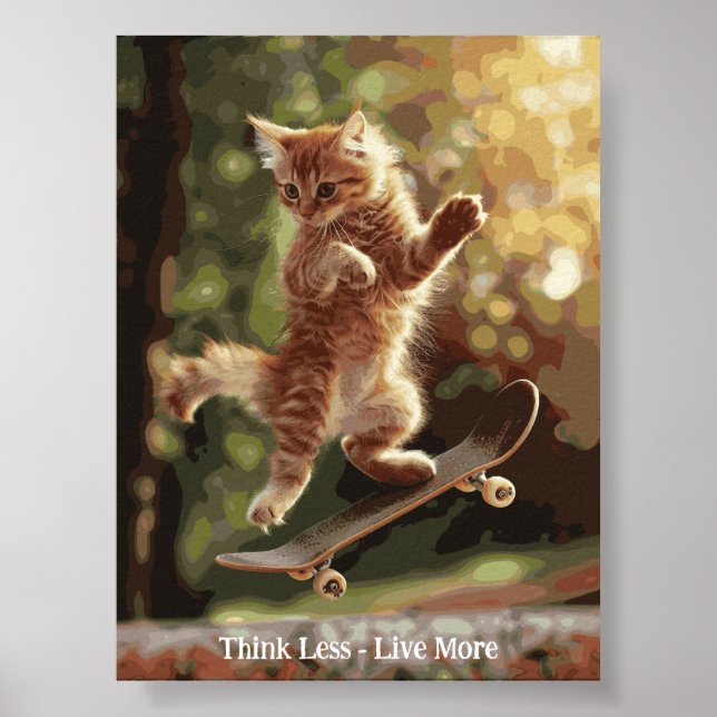 Poster de Gato Inspirador Engraçado Motivacional (Frente)