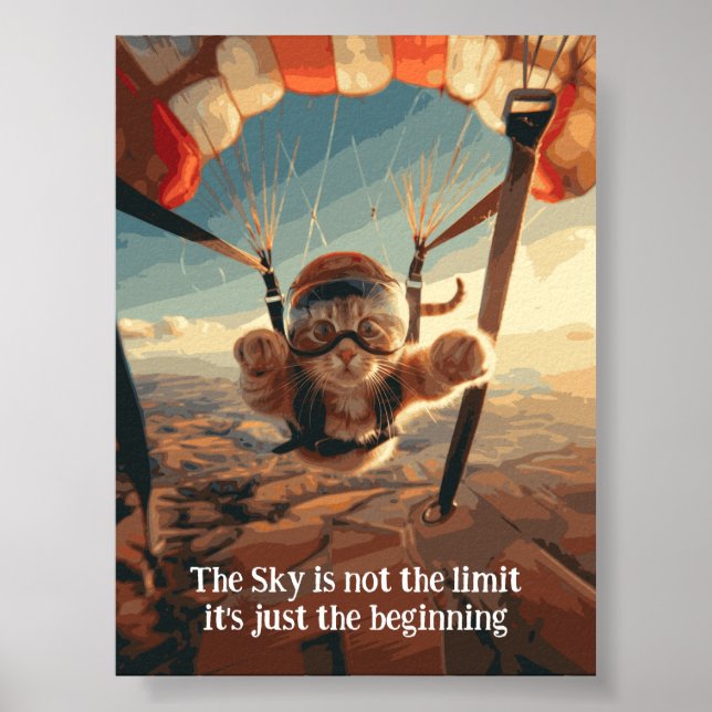 Poster de Gato Inspirador Engraçado Motivacional (Frente)