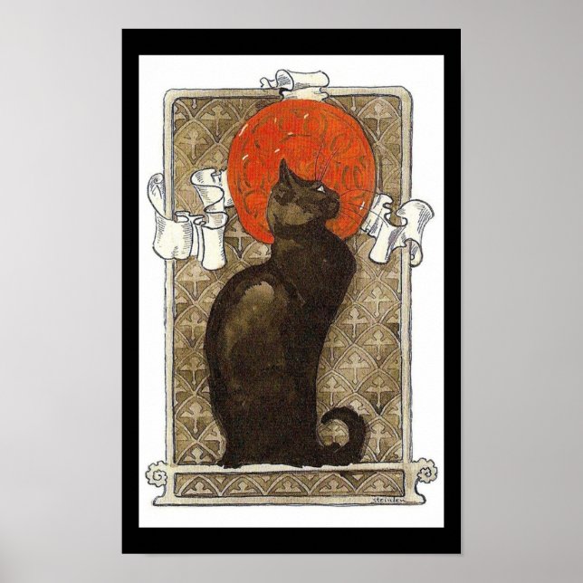 Poster de Gato Negro/Arte de Chat (Frente)