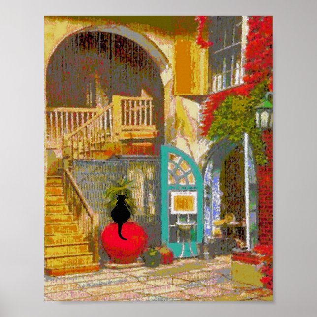 Poster de Gato Negro em Corte (Frente)