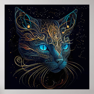 Poster de Gato Whimsical