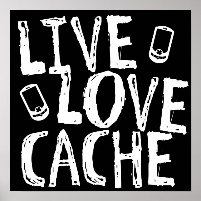 Poster de Geocaching do Cache de Amor ao Vivo (Frente)