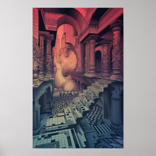 Poster de Geometria De Dobragem Da Mente - Jardim 