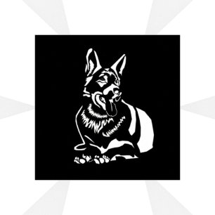 Poster de German shepherd B&W minimalista e elegan