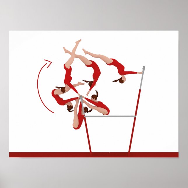 Poster de ginástica - bares irregulares (Frente)