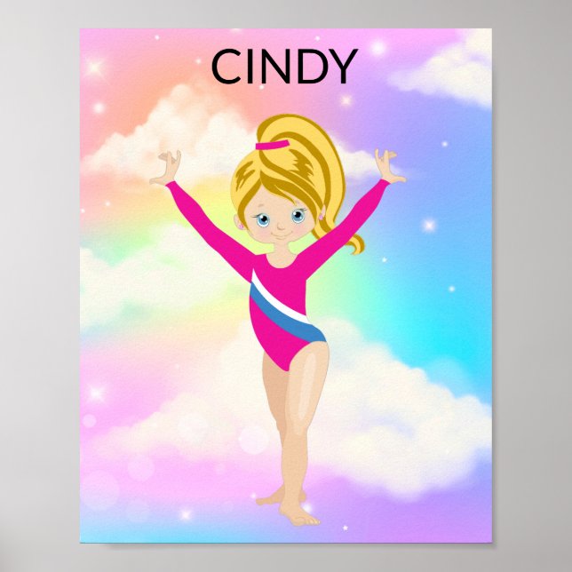 POSTER DE GINÁSTICA DE RAINBOW GYMNAST PERSONALIZA (Frente)