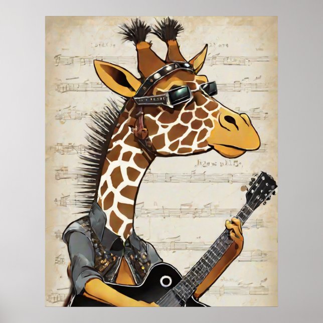 Pôster de Girafa Hipster - Arte de Parede de Anima (Frente)