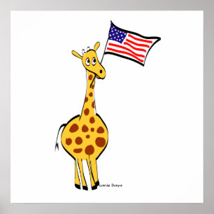 Poster de Girafa Patriótico