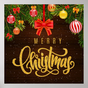 Poster de Glitter de Natal lindo