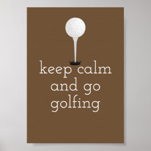 poster de golfe para golfistas bronzeados e branco
