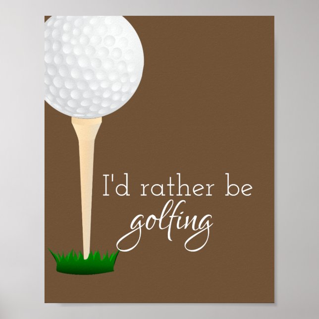 poster de golfe para golfistas bronzeados e branco (Frente)