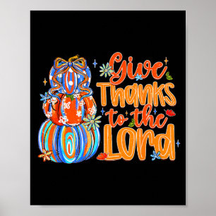 Poster Dê Graças Ao Senhor Outono Abóbora Dia De Ação De