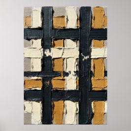 Pôster de Grade Geométrica Abstrata | Textura Impa