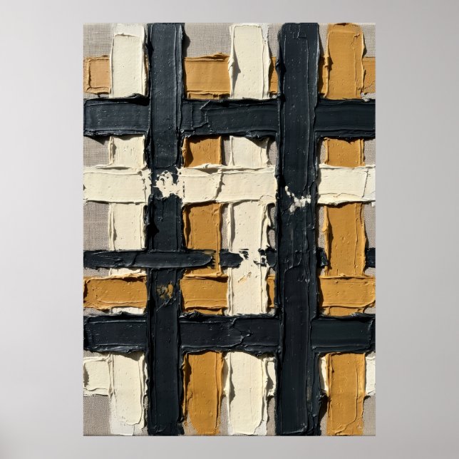 Pôster de Grade Geométrica Abstrata | Textura Impa (Frente)