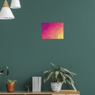 Pôster de Gradiente de Aquarela Abstrata - Rosa Ro
