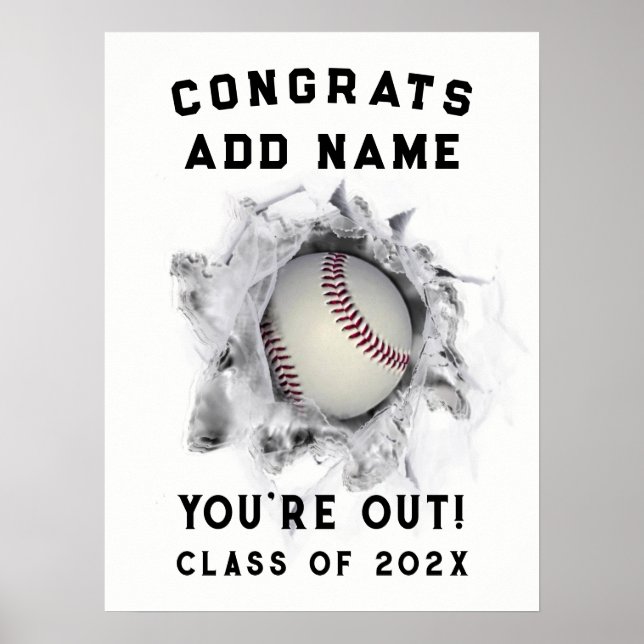 Poster de Graduação de Baseball (Frente)