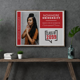 Poster de Graduação de Caixas Vermelhas e Fotos