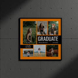 Poster de Graduação de Fotos Laranja e Preto 6