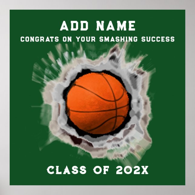 Poster de Graduação de Mais velho de Basquete (Frente)