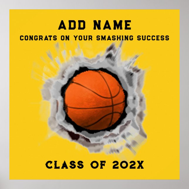 Poster de Graduação de Mais velho de Basquete (Frente)