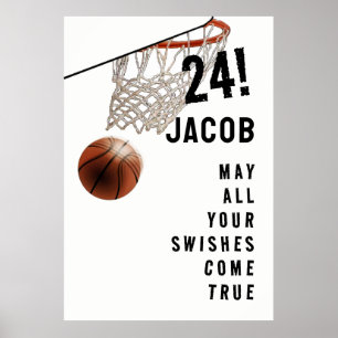Poster de Graduação Personalizada de Basquete