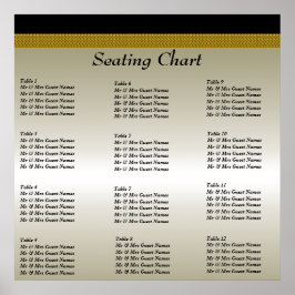Poster de Gráfico de Assentos de recepção de casam