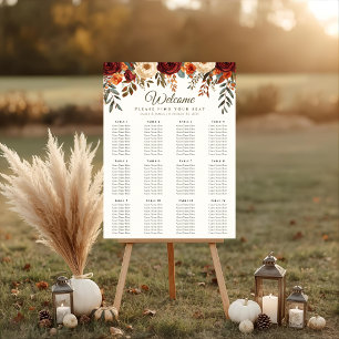 Poster de Gráfico de Assentos do casamento outono