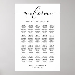 Poster de Gráfico de Casamento de Script Moderno