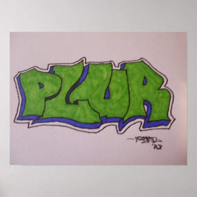poster de Grafite de 20 x 15 PLUR (Frente)