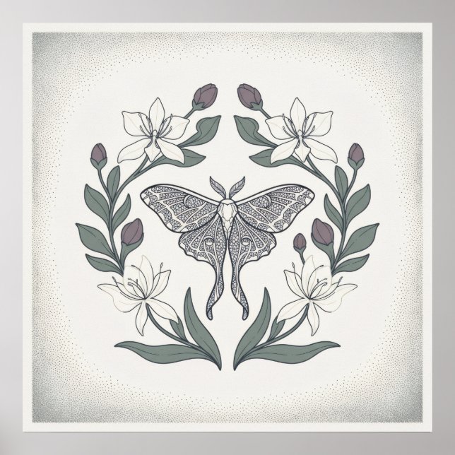 Poster de Grinalda Floral Lírio de Marfim com Mari (Frente)