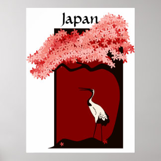 Poster de grua japonês