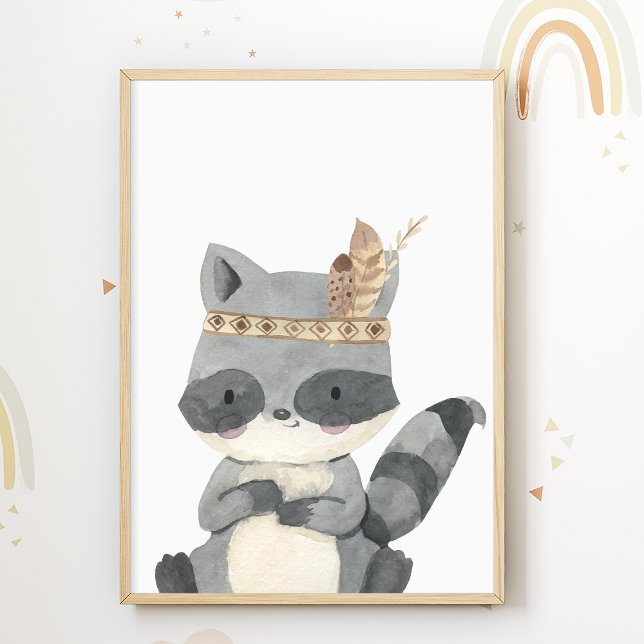 Poster de Guaxinim Indígena Americano para Quarto  (Criador carregado)