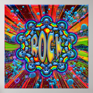 POSTER DE GUITARRAS DE ROCHA RETRO E HÁCULAS