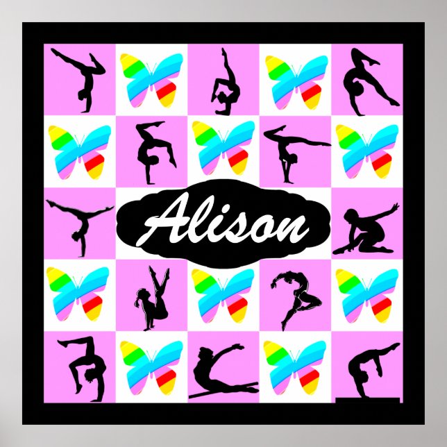 POSTER DE GYMNAST PERSONALIZADO COM PILHA bonito (Frente)