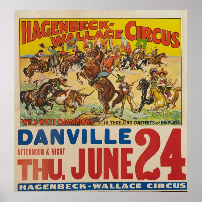 Poster de Hagenbeck-Wallace Circus com Snipe (Frente)