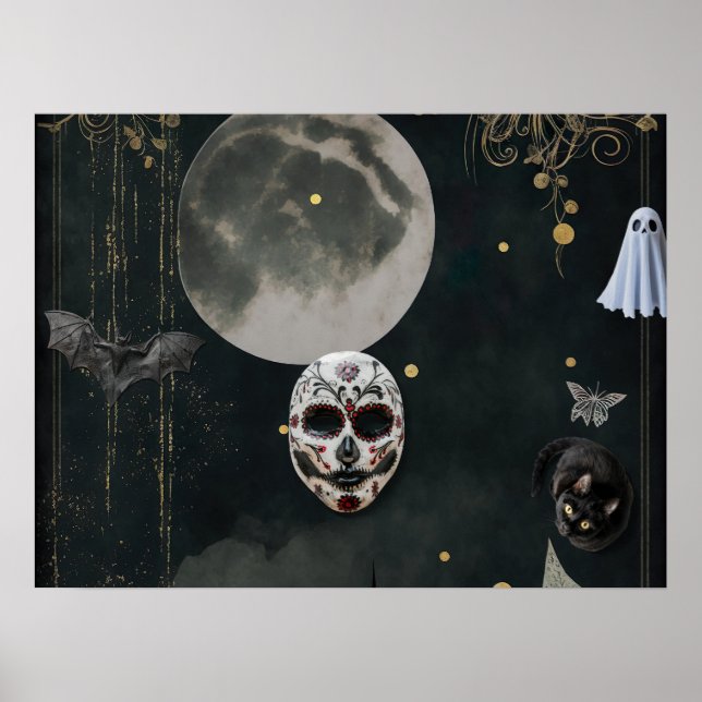 Poster de Halloween assustador - Spooky e escuro (Frente)