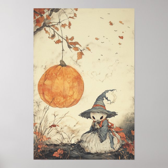 Poster de Halloween do Estilo de Pintura Coreano (Frente)