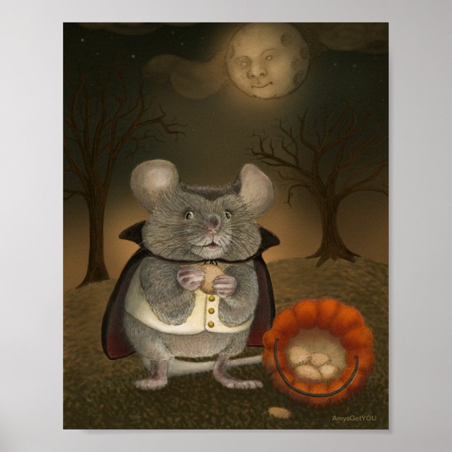 Poster de Halloween do Rato Vampiro (Frente)