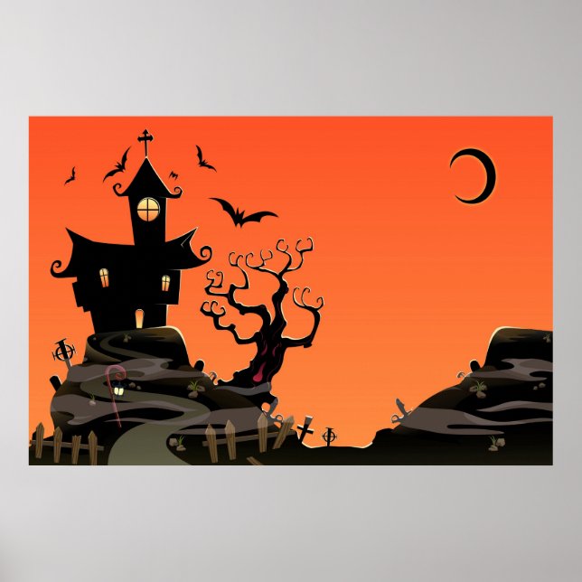 Poster de Halloween Hauneen House (Frente)