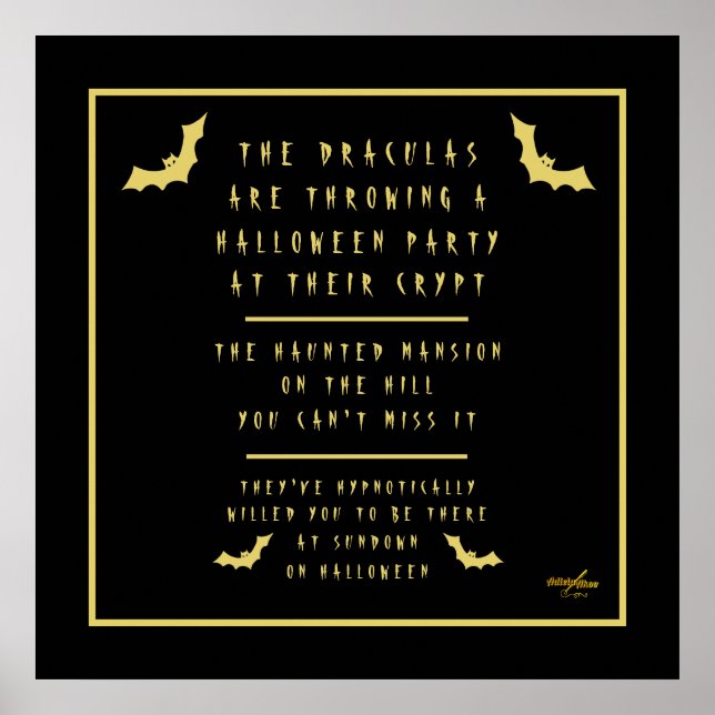 Poster de Halloween projetado pela poeta Adiela Ak (Frente)